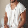 Boho Shirt Men With Knots Bohemian Hhandmade Mens