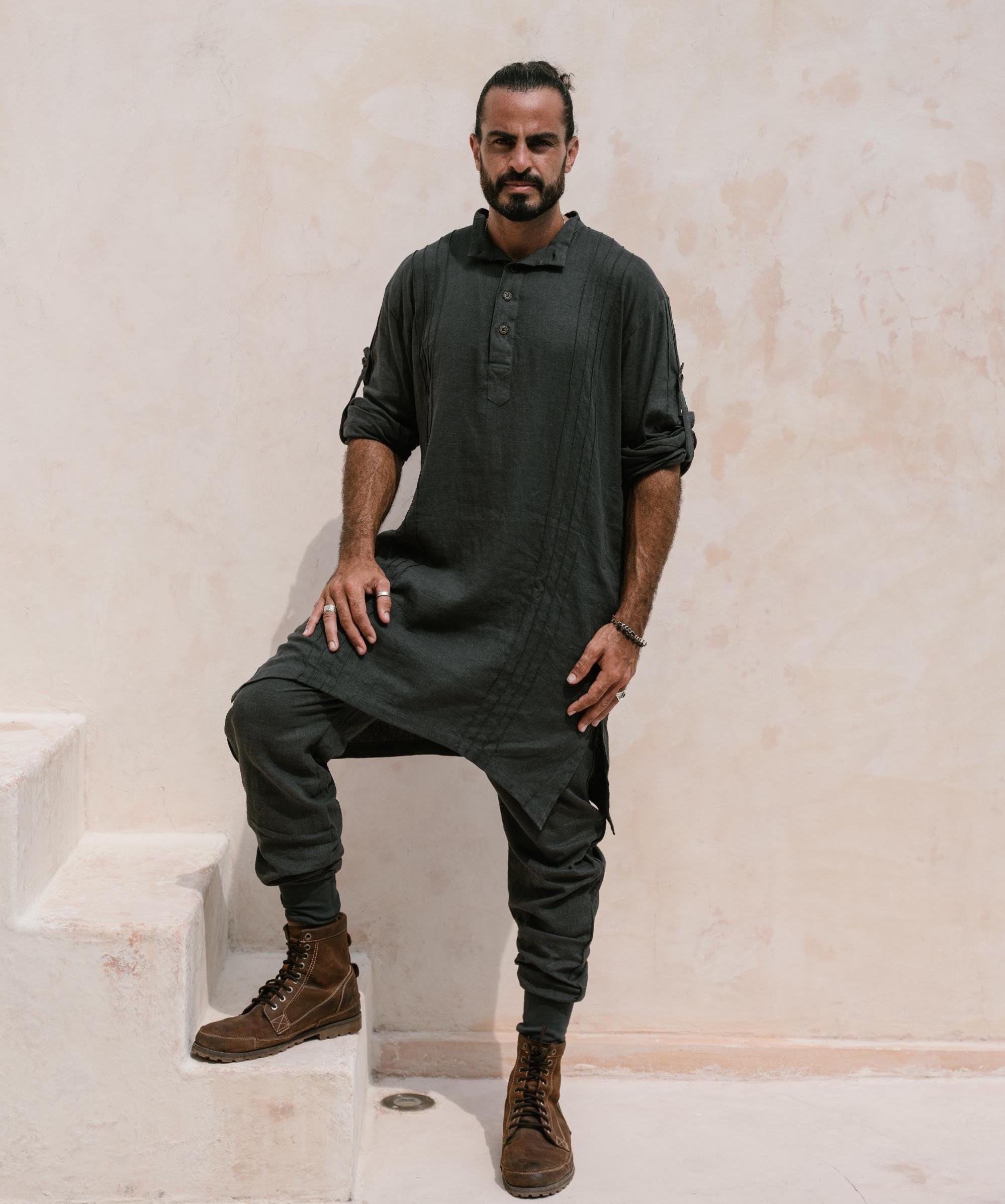 Linen Jogger Pants: Relaxed Oriental Boho Style