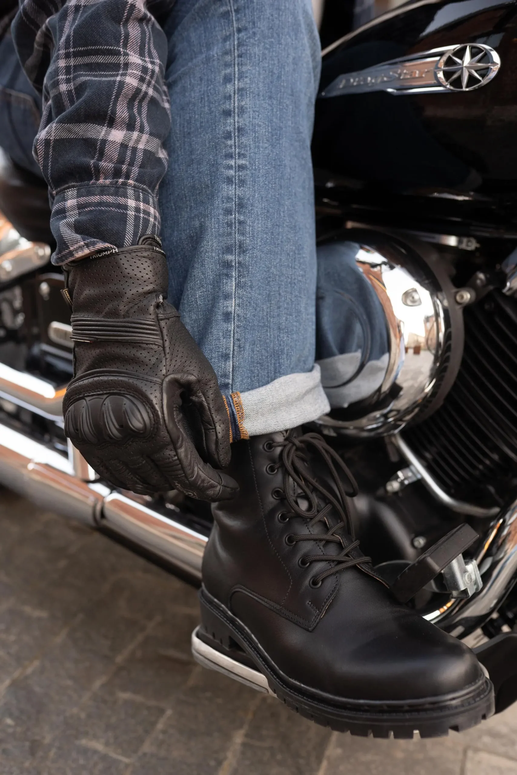 Men S Leather Motorcycle Boots Black Or Brown